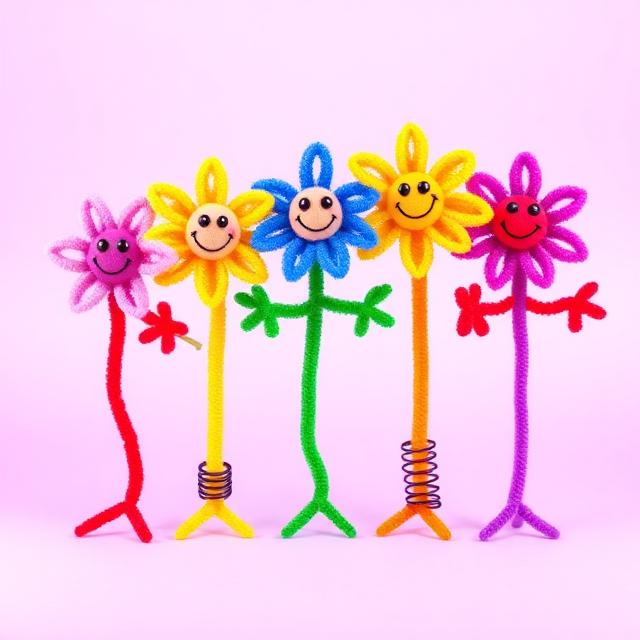 Dancing Flowers — handmade pipe cleaner craft by Florela